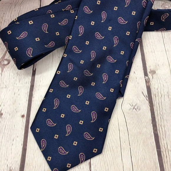 T. Harris London silk Tie preppy dark academia business professional office - Picture 2 of 5